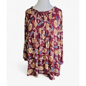 Daniel Rainn Floral Burgundy Women's Top Size 3X